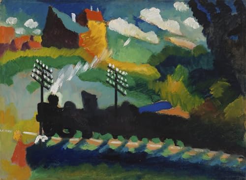 Cuadro de Wassily Kandinsky Ferrocarril cerca de Murnau, arte abstracto para tu hogar