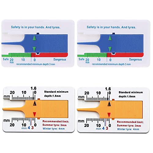 Profieldieptemeter Motorfiets 4 Stukken Profieldieptemeter Autobanden Profieldieptemeter Hanger Profieldieptemeter Profi… - Image 3