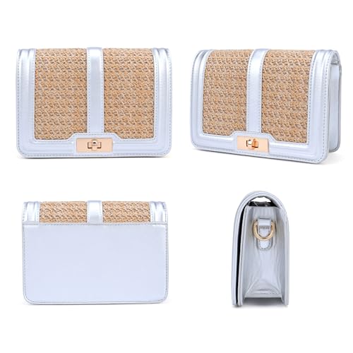 Image of Ayliss Straw Crossbody Bags for Women Straw Purses Handbags Shoulder Clutch Purse Summer Beach Woven Bags for Vacation