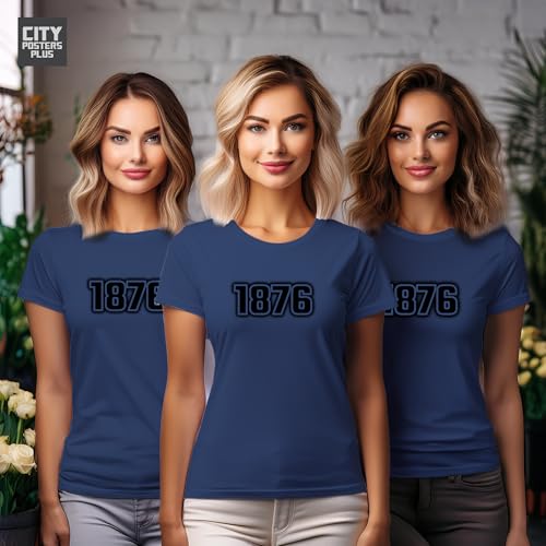 T-shirt marine femme 1876 en coton haut de gamme - 6