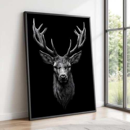 Toile portrait de cerf décoration nature pour un salon rustique