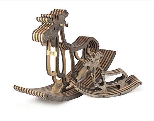 Sweety Toys 11230 Schaukelpferd Holz XXL Elch Edmond 162 cm Dunkelbraun- hochwertiges Designer Schaukelpferd – Bild 3