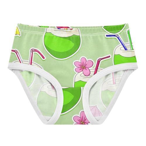 Girls Underwear Toddler 2t Cotton Girl Panties Cute Pattern Undies Kids Briefs Hawaii Green Coconuts Tropical