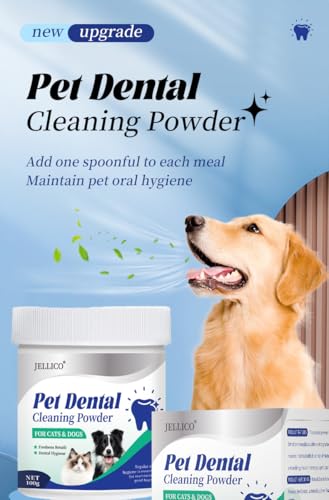 Dental Clean & Care Zahnpflege Pulver für Hunde & Katzen 100g – Effektive Zahnreinigung, gegen Mundgeruch, Zahnsteinentfernung, Dental Pulver für Hunde & Katzen, Zahnpflege Flocken für Hunde
