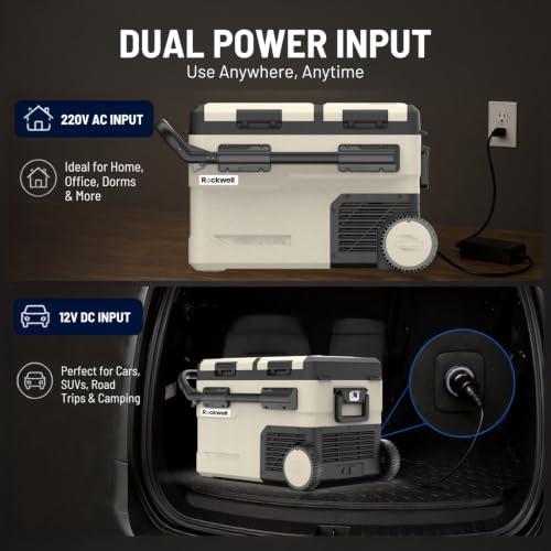 Image of Rockwell RMC40DLX Car Cooler /Freezer, Portable Fridge for Outdoor Adventures, 240V AC Power Cord & 12V Car Adapter