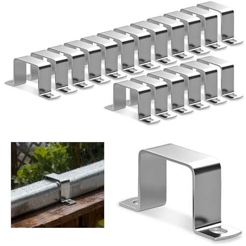 sturiz 20 fascette per tubi quadrati in acciaio inox 304, 25 x 25 mm, fascette a U, per porte di casa, finestre, approvvigionamento idrico e altre tubazioni