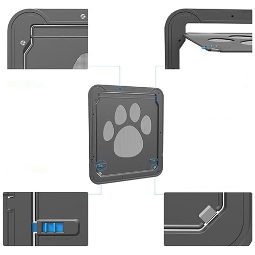 Leyeet Porta de tela para animais de estimação, porta de malha com trava automática magnética, porta
