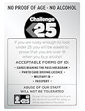 25 ml 3 in 1 Alkoholgesetz Schild für Kneipe, Bar, Restaurant, Lizenznachweis für unter Alter von Wein