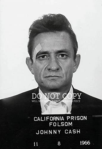 Johnny Cash Mugshot photo 28x40 cm de la prison de Folsom 1966 pour decoration interieure retro