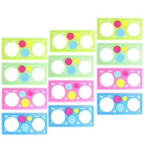 Plantillas de plástico para pintar y dibujo infantil set de 12 reglas escolares 2