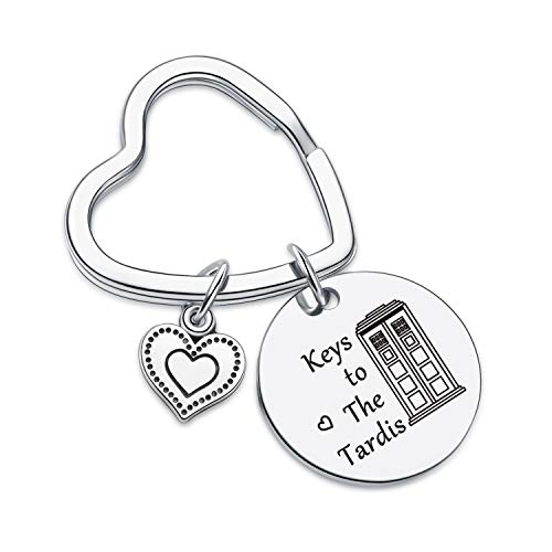 Doctor Who Keychain Time Machine Gift Keys to The Tardis Gift Police Box Charm Jewelry Police Box Charm Keychain Movie Quote Jewelry for husband gift Keys to The Tardis keyhcain