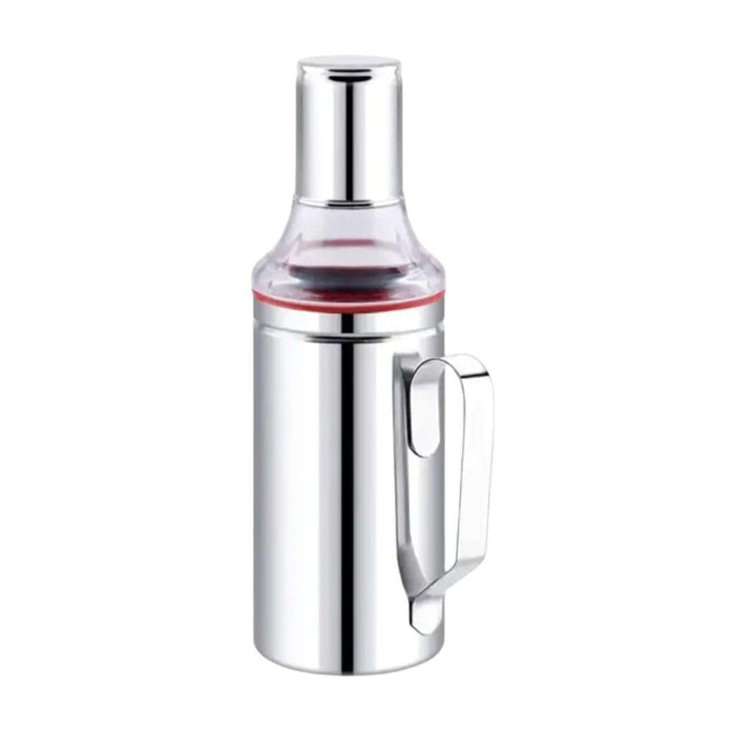 NIRON 1 Litre Stainless Steel Oil Dispenser Bottle | Leak proof Oil Container with Airtight Cap and Easy Removable Nozzle | Mess Free Pouring Oil Bottle for Cooking Vinegar Sauce and Kitchen Storage-image-3