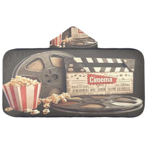 Nesatuwa Hooded Towel for Kids,Theater Popcorn Kids Beach Bath Towels Soft Absorbent Quick Dry Poncho Towel for Girls Boys