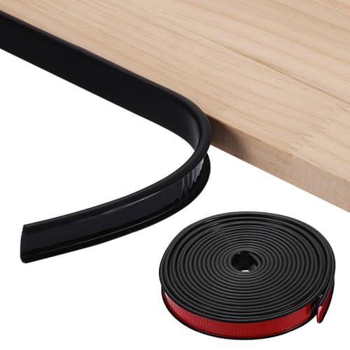 uxcell U-Shape Edge Banding, 0.98 Inch x 19.7Ft TPE Self-Adhesive Veneer Edging Trim Furniture Flexible Corner Edge Protector for Cabinets Countertop Shelves Restoration, Black