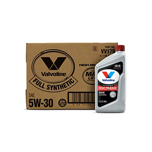 Valvoline Full Synthetic High Mileage with MaxLife Technology SAE 5W-30 Motor Oil 1 QT, Case of 6 (Packaging May Vary)