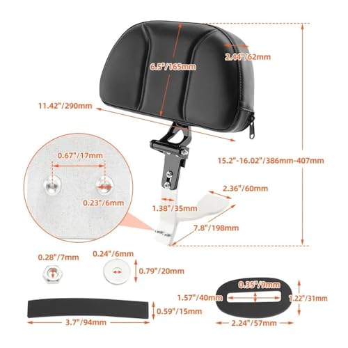 Dossier réglable moto Can Am Spyder RT SE6 2008-2017 avec coussin