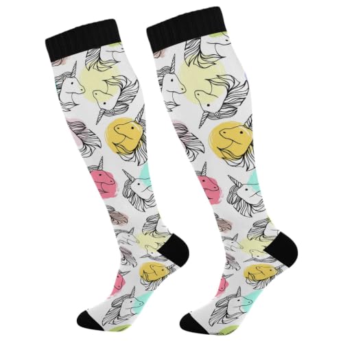 Image of Wusikd Pirate Skulls Compression Socks for Women and Men Circulation Cute Long Socks for Athletic Running 1