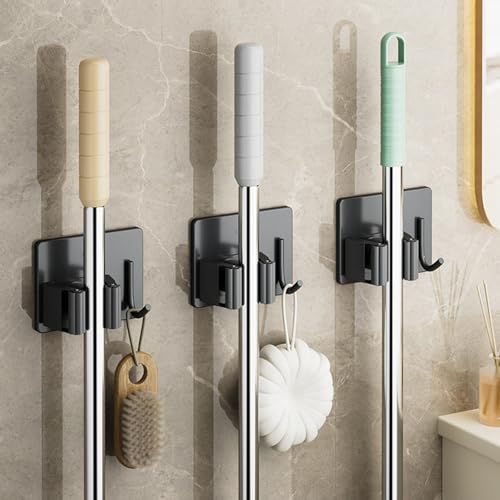 Clips gancho para escoba autoadhesivo sin taladro para pared 5