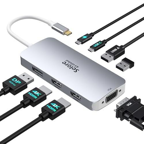 USB C Docking Station Dual HDMI Monitor Adapter Selore USB C Hub 4 Monitors - image 1