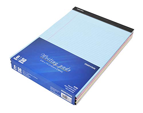 Mintra Office Legal Pads, ((Basic 6Pk - (Pastel Version #2), 8.5In X 11In, Narrow Ruled)) #TOP2
