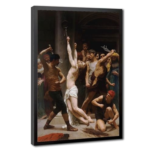 Impression sur toile Jésus-Christ par Bouguereau, cadre suspendu pour bureau 30x45cm
