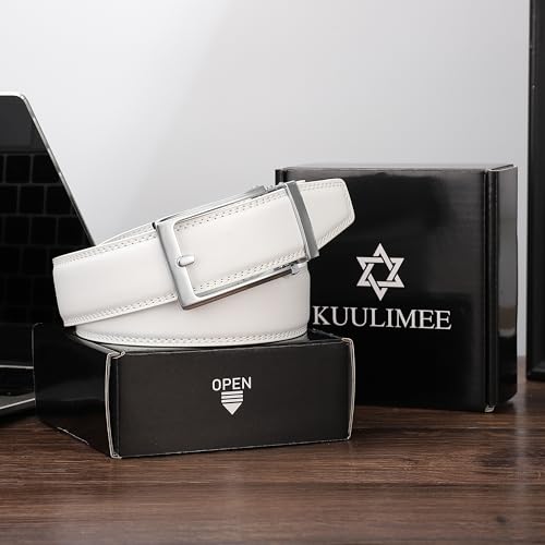 Image of Men's Belt, Ratchet Dress Casual Belt with Adjustable Automatic Buckle Trim to Fit