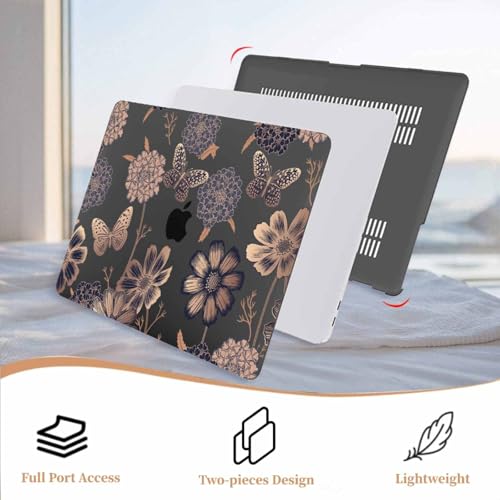Funda MacBook Pro 13 A1278 repara estética con carcasa flores y protector teclado 5