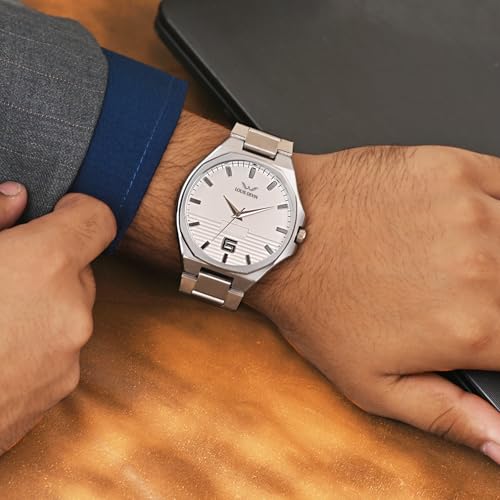 Image of LOUIS DEVIN Stainless Steel Chain Analog Wrist Watch for Men (Black /Blue /Green /White Dial) | LD-G076-CH