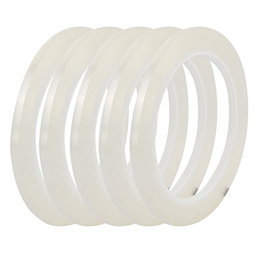 Aexit 5pcs 5mm Labels & Labeling Equipment Width 66M Length Single Sided Adhesive Easy-Clear Marking Industrial Labeling Tape Tape Clear