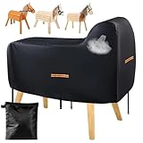 Abdeckung Holzpferd, 420D Oxford Stoff Holzpferd Zubehör, Wasserdicht Universal Abdeckung für Holzpferd mit Reflexstreifen und 2 Winddichte Schnallen, 160x70x110CM