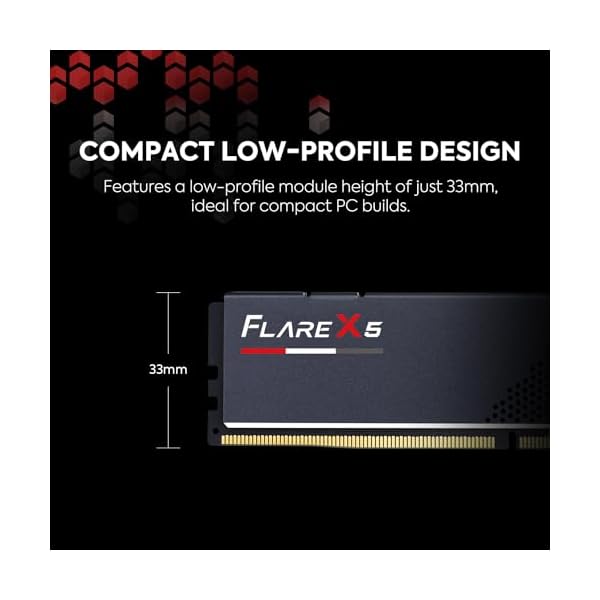 G.SKILL Flare X5 Series (AMD Expo) DDR5 RAM 64GB (2 x 32GB) 6000MT/s CL30-40-96 1,40V UDIMM Desktop-Speicher - Schwarz matt (F5-6000J3040G32GX2-FX5) – Bild 5