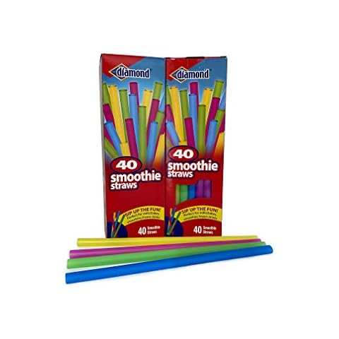 Diamond Neon Smoothie Straws, 40 Ct Assorted ( Pack of 2) Cover
