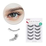 KISS Looks So Natural False Eyelashes Multipack, Lightweight & Comfortable, Tapered End Technology, Reusable, Cruelty-Free, Contact Lens Friendly, Style 'Flirty', 5 Pairs Fake Eyelashes