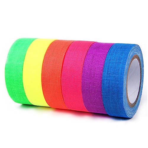 Generic 24 Rolos Fita Fluorescente Brilha Na Fita Escura Fita De Luz Neon Fita De Brilho Para o Palc