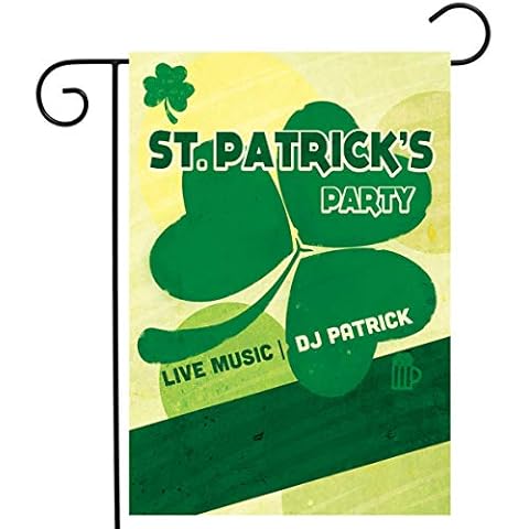 AISONBO St Patrick's Day Garden Flag 12" x 18" Shamrocks Home Flag St. Patrick's Day Clovers Flag for Irish Holiday Garden and Home Decorations (03#) Cover