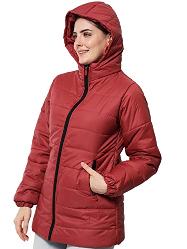 Image of KOTTY Women Nylon Peach Pink Solid Puffer Jacket