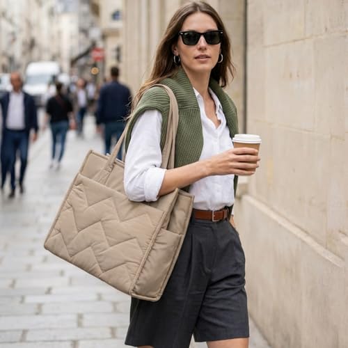 Image of G4Free Tote Bag for Work, Lightweight Structured Large Tote Handbag with Multi-Compartment and 40oz Cup Holder for Women