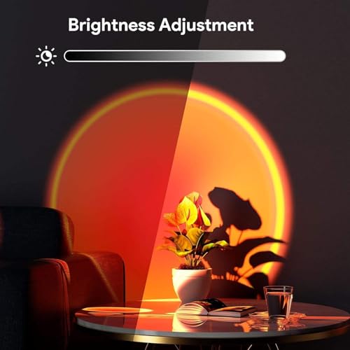 Image of One94Store RGB Sunset Projection Lamp - 16 Color Modes LED Night Light with Remote for Bedroom, Romantic Decor, Valentine Day Gift, Love Gift for Her, Couple Gift, Ambient Mood Lighting