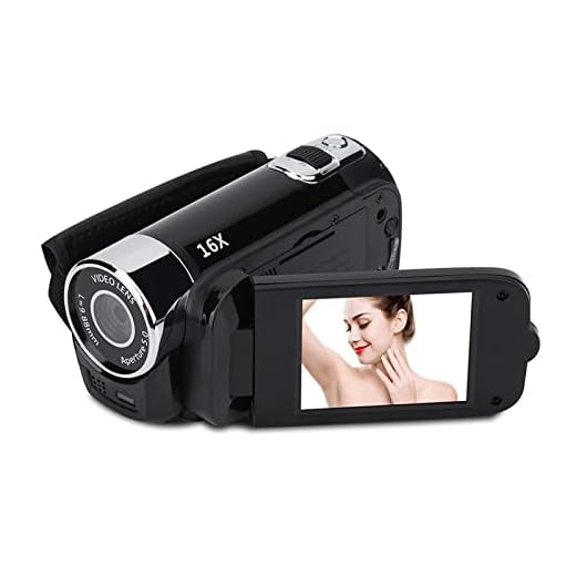 Videocámara con Cámara, Rotación Full HD 16X de Alta Definición Vintage Fosa Video DV Cámara Amcorder Handycam Videocámara Digital (Negro)