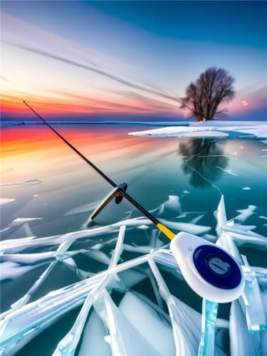 5D Diamond Painting Kits Fishing Lake DIY Diamond Art for Paint by Number for Adults 40x60in Full Drill Square Dots Gem Arts & Crafts Painting Supplies, for Home Wall Art Decor 100x150cm W-6666