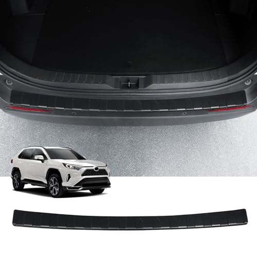 Bercicci Exterior Rear Bumper Protector for Toyota RAV4 2025 2024 2023 2022 2021 2020 2019 Hybrid, Prime (PHEV) Accessories Black ABS Material Rear Bumper Guard Trunk Sill Protector