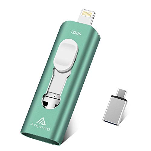 Photo Stick Mobile for iPhone USB Flash Drive Memory Stick 128GB, Anyoug iOS