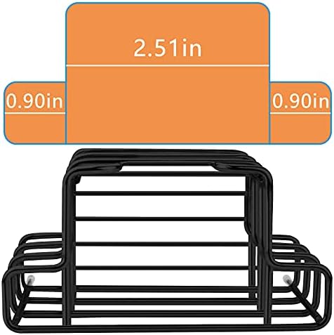Linkidea Wall Mount Toothbrush Holder for Shower, Bathroom, Stainless Steel Tooth Brush Stand for Electric Toothbrush, Razor, Self Adhesive Wallmount / Countertop 3 Slots Organizer (Black)