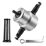 Scomer Flexible Double-Headed Metal Plate Nibbler Hole Saw Cutter Drill Attachment 360 Degree Multipurpose with Wrench and Extra Nibbler Parts DIY Tool