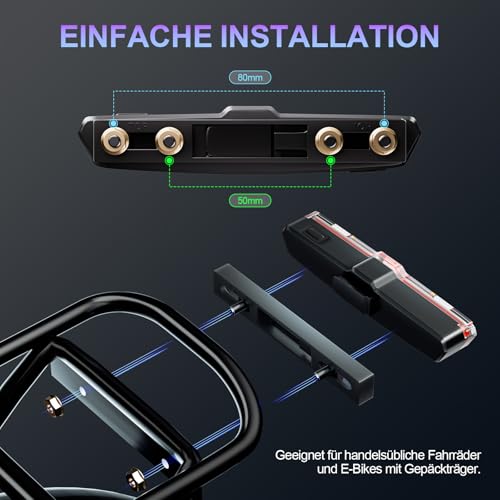 Linghuang Luz Bicicleta Potente LED, Luces Bicicleta Trasera USB Recargable, Impermeable IPX5 LED Luz Trasera para Ciclismo de Montaña y Carretera - imagen 3