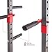 body power Deluxe Rack Cage with Accessories, Attachments, Safety Bars, and Built-in Floor-Mount Anchors (Silver/Gray/Black/Red)
