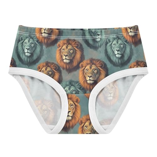 Cotton Toddlers Underwear Floral Cool Lions Head Animal Panties for Girl Fun Briefs Underpants 2t