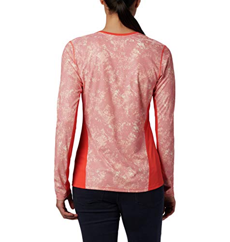 Columbia Women's Solar Chill 2.0 Long Sleeve Sun Deflector Shirt, Bright Poppy Print, Small #TOP3