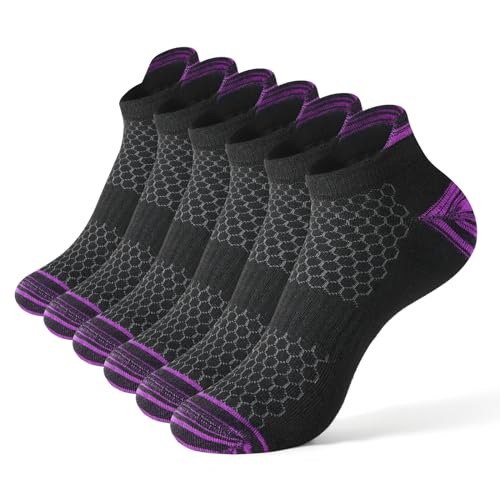 Honeysea Black Ankle Socks for Women - Ankle Socks Black Ankle Socks Hiking Socks Running Socks Women Walking Socks Women Ankle Socks 4-7 Cycling Socks No Show Socks for Women Fashion