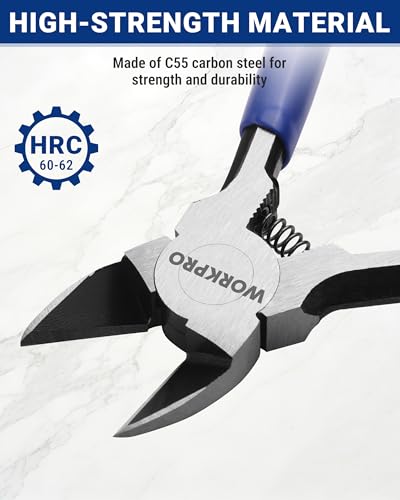 Image of WORKPRO 6 Pack Wire Cutters, 6 Inch Precision Flush Cutters, Side Cutters